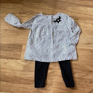 Black hearts tunic with black leggings